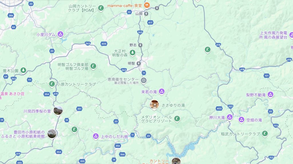 恵南地域のGoogle map