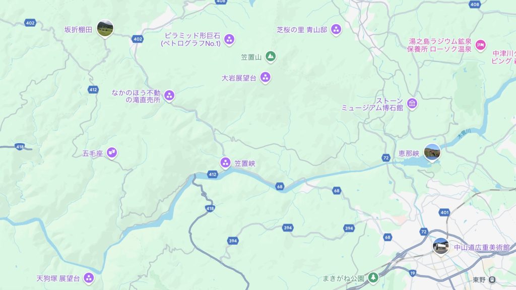 笠周地域のGoogle map